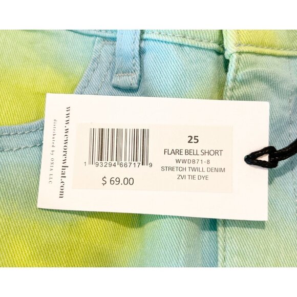 Revolve WeWoreWhat Flare Bell Shorts in Tie Dye Size 29 NWT - Picture 8 of 8